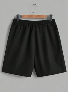 Manfinity Hypemode Conjunto de camisa de cargo de unicolor casual de verano y pantalones cortos con estampado de letras para hombre