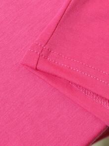 Manfinity Hypemode Manfinity Chillmode 男式棕榈树印花短袖夏季 T 恤 - 玫紅色 - 查看 5