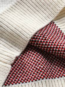 Manfinity Roghcode Áo len chui đầu in họa tiết thông thường dành cho nam hợp thời trang hàng ngày - Nhiều màu - Xem 5