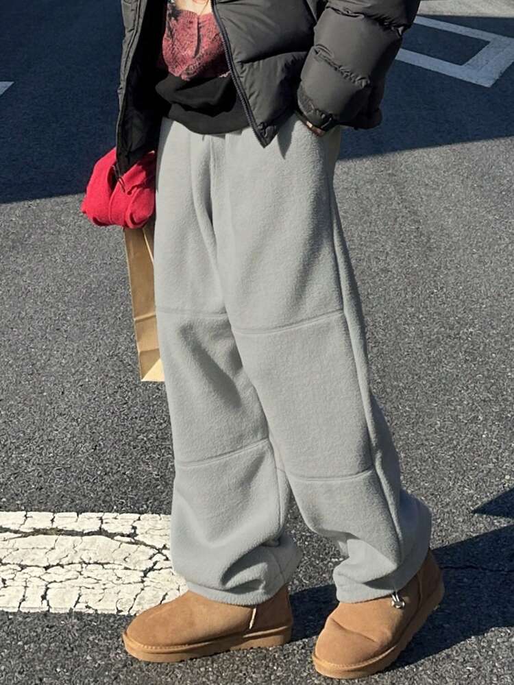 Men's Solid Color Casual Pants With Pockets, Autumn Men Joggers