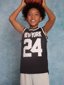 SHEIN Bộ đồ hai mảnh cho bé trai tuổi thiếu niên: áo dệt kim họa tiết kỹ thuật số và quần short dệt kim, kiểu dáng thường ngày. - Nhiều màu - Xem 2