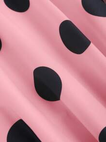 Sweetra Elegant Polka Dot Print Sleeveless Swing Dress, Summer Maxi Women Outfit - Baby Pink - View 3