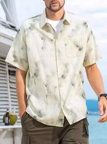 Manfinity Homme Herren Lässig Batik Kurzarm Hemd, Sommer