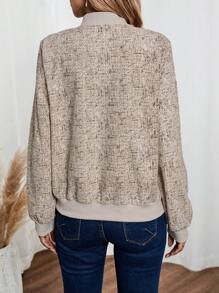 EMERY ROSE Áo khoác nữ dài tay đơn giản đơn giản - Màu be - Xem 2