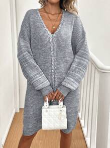 Chiquease Women's Casual Oversized Drop Shoulder Long Cardigan Sweater, Spring & Autumn Knit Pullover Fall Winter Outfit