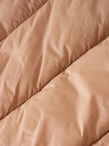 SHEIN Babygirl Solid Color Warm Fleece Jacket And Hat Set, Autumn/Winter