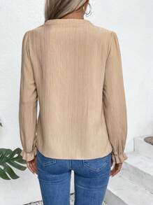 SHEIN LUNE Damska koszula na co dzień w paski z asymetrycznym kołnierzykiem i drewnianymi guzikami, wiosna lato