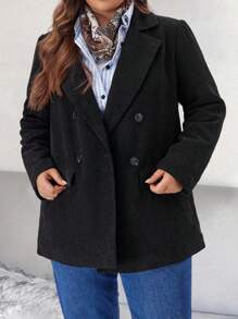 EMERY ROSE Blazer elegante da lavoro formale con bottoni sul collo e maniche lunghe, taglia comoda