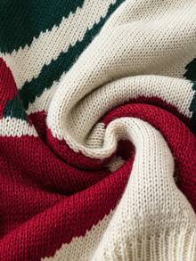 Flirla Suéter de punto de jacquard con patrón de cerezas lindo y de talla grande - Multicolor - Ver 5