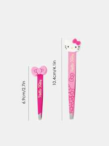 HELLO KITTY AND FRIENDS | SHEIN 2 件套可爱卡通 3D 小猫眉毛镊子