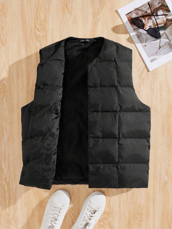 Manfinity VCAY Chaleco casual acolchado de ajuste slim y ligero para hombres, adecuado para otoño e invierno