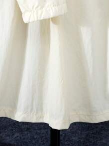 Young Girl Spring And Autumn Solid Color Long Sleeve Jacket And Casual Skirt Two-Piece Set - White - View 5
