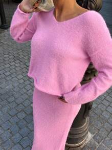 Forever 21 Pink Mohair Midi Skirt, Autumn/Winter