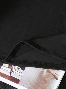 Girls' Graphic Print Crew Neck Short Sleeve T-Shirt - Black - View 4