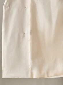 Manfinity VCAY Chaqueta de traje ajustada de doble botonadura sin cuello de color liso de moda casual para hombre