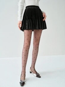 Enchnt Spring/Winter Women's Romantic Gorgeous Black Velvet Elastic Pleated Fashionable Cute Mini Skirt,Sweet&Elegant Princess Outfit For Valentine's Day&Christmas Party&New Years&Birthday&Holiday &Sweet Date Night&Daily Commuting