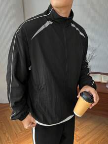 Manfinity EZcore Men's Reflective Print Spring Autumn Casual Jacket