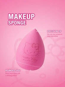 HELLO KITTY AND FRIENDS | SHEIN 2 piezas/paquete esponjas para maquillaje con diseño de dibujos animados y letras (incluye embalaje), - Rosa - Ver 3