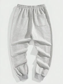 Manfinity Hypemode Men's Casual Letter Tape Patchwork Cuffs Sweatpants