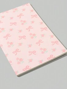 ROMWE Kawaii 1 件可爱蝴蝶结点缀 A5 日记本，返校用品 - 彩色 - 查看 3