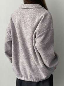 DAZY Losvallend sweatshirt met effen polokraag voor dames