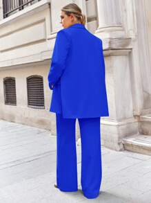 EURMUSE 大碼青果領雙排釦西裝外套和褲子