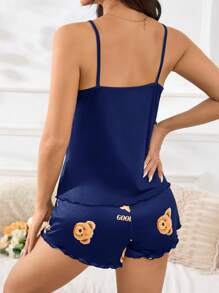 女士睡衣套装 - 寶藍色 - 查看 4