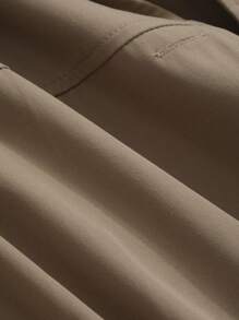 FRIFUL Áo khoác dài trơn màu thường ngày cho nữ, Áo khoác nữ mùa thu - Màu Khaki - Xem 10