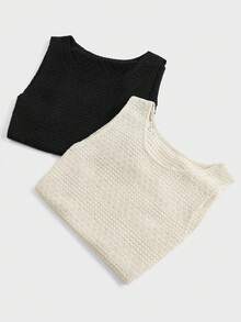 GENTILAND 2 cái/bộ Áo ba lỗ dệt kim nhẹ không tay cho nam, mùa hè - Nhiều màu - Xem 2