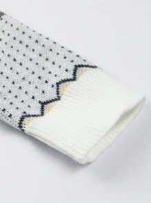 Chillumni 男士圆领彩色图案套头衫长袖印花宽松时尚街头风毛衣圣诞节、派对、家庭装 - 彩色 - 查看 3