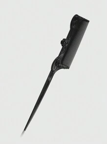 ROMWE 1pc Large Gothic Black Rose & Butterfly Tail Design Hair Comb, Halloween - Black - View 1