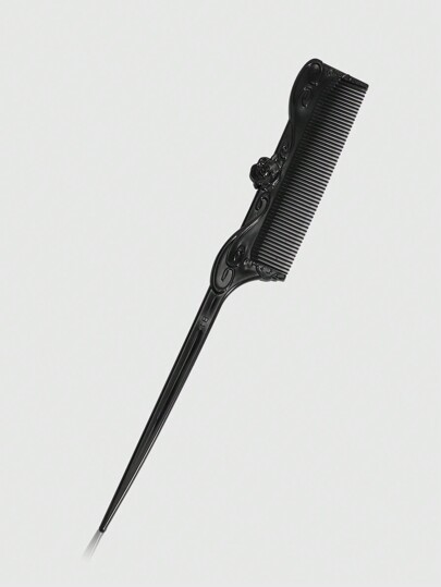 Goth مشط شعر بتصميم وردة سوداء كبيرة وذيل فراشة، للهالوين قطعة واحدة