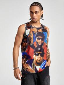 Manfinity VCAY Men's Fashionable Figure Printed Sleeveless Sweater Vest, Summer - Multicolor - View 6