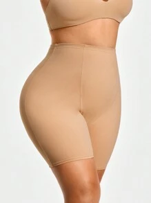 SHAPORA Plus Size Shaping High-Waisted Mid Thigh Shapewear Short Bottom Body Shaper Butt Lifter-Tummy Waist Thigh Control - Apricot - View 4