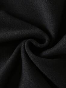 1件女士时尚休闲圣诞标语印花抓绒卫衣，适合家庭圣诞派对，长袖套头衫，秋季必备。 - 黑色 - 查看 4