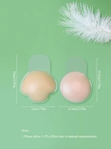 Snug Zone 2 对乳头贴无肩带粘合硅胶聚拢文胸隐形无缝文胸花瓣 - 杏色 - 查看 2