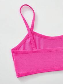 SHEIN Conjunto de 4 piezas para niñas preadolescentes con ropa interior de punto suave, de unicolor y transpirable con patrón de corazón lindo - Multicolor - Ver 6