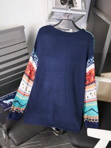 Claim Dot Áo len dài tay cổ tròn in hình phong cách cổ điển cho nam - Nhiều màu - Xem 2