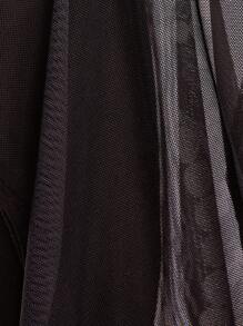 Anis Illustration Artist 女士性感深色花卉印花网眼衬衫，春夏，黑色，秋季女士，适合秋冬季，节日，情人节 - 黑色 - 查看 8