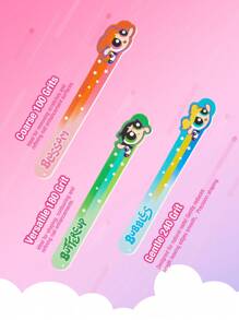 THE POWERPUFF GIRLS X SHEIN 3pcs Portable Cute Cartoon Figure & Letter Printed Nail File - Multicolor - View 3