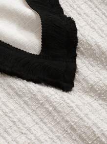 FRIFUL Áo khoác vest phối màu thông thường cho nữ mùa xuân và mùa thu - Đen và trắng - Xem 10