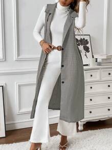 Chiquease 无袖合身单排扣格子夹克 - 彩色 - 查看 3