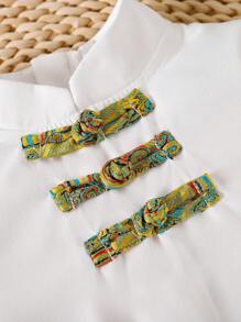 Toddler Girls Chinese Style Medium Long Cheongsam Dress, Spring Autumn