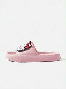 HELLO KITTY AND FRIENDS | SHEIN 女士卡通猫图案超轻舒适 EVA 拖鞋，适合户外、室内、浴室 - 粉色 - 查看 6