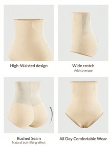 SHAPORA Shaping High-Waisted Shapewear Brief Bottom Body Shaper Butt Lifter-Tummy Waist Control - Apricot - View 6
