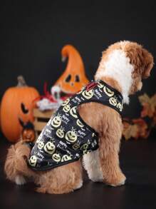 PETSIN Halloween Pumpkin Pet Sleeveless Cardigan - Multicolor - View 3