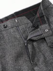 Manfinity Mode Men's Casual Commuting Tapered Suit Pants Dress Trousers - Dark Grey - View 5