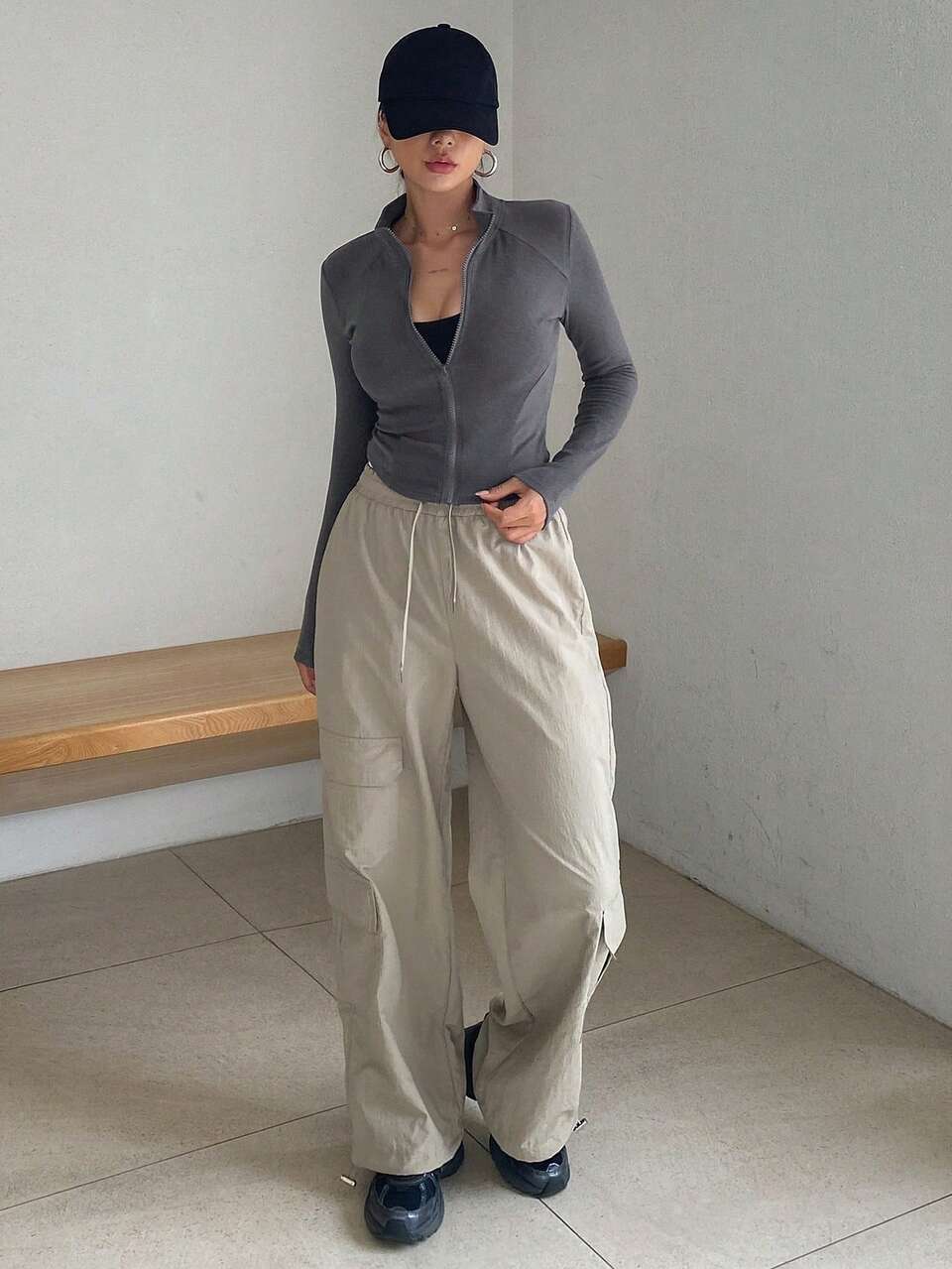 Women's Slim Fit Stand Collar Long Sleeve Brushed Zip Up Jacket,Thermal Lined