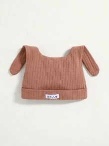 Cozy Pixies 2 件套新生儿男童装饰针织帽和长袖连体衣 - 卡其色 - 查看 4