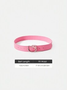HELLO KITTY AND FRIENDS | SHEIN Cinturón de vestir con hebilla con gato de rhinestone rosa, apto para uso diario - Rosa - Ver 6